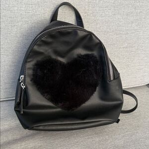 🎉Last Deal 🎉Target Black Faux Fur Heart Backpack